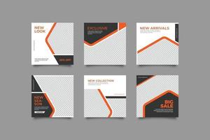 Modern business geometric abstract instagram post templates set vector