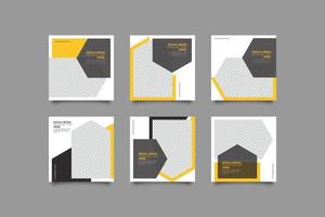 Elegant business geometric instagram post templates bundle vector