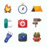 conjunto de iconos de camping vector