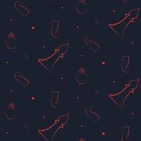 Seamless pattern with red chess pieces. vector