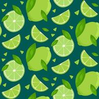 Seamless pattern with limes. vector