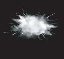 white smoke, powder explosion with particles, Vector