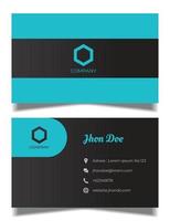 professional business card vector template, blue and black business card