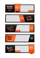 conjunto de plantilla de banner de venta, anuncios de banner para web vector