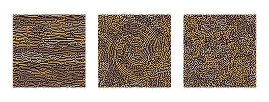 Collection of turing abstract seamless pattern. vector