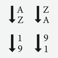 sort by alphabetic and numeric vector icon symbol