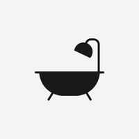 vector illustration of bathtub icon symbol