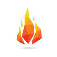 Abstract fire triangle geometric design. Vector illustration