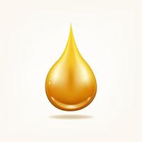 Oil drop organic. Yellow liquid droplet. vector
