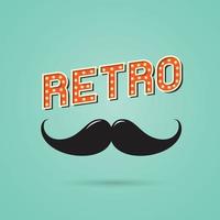 Mustache Retro Sign. Vector illustration