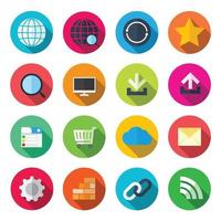 Internet colorful flat icons. Vector illustration