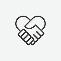 handshake vector isolated icon for website and mobile app