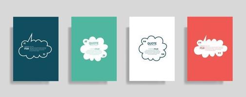 Quotes frame blank templates set, Text in brackets, citation empty speech bubbles. Text bos isolated on color background. vector