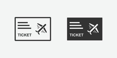 airplane ticket isolated vector icon