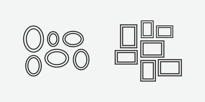 vector illustration of picture frame icons.