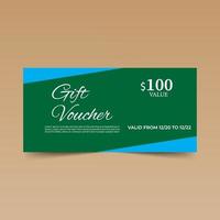 Green  Gift Voucher Design Template vector