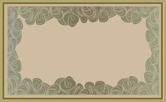 Retro background with copy space for frame. Swirl lines decor in art deco style. Floral motive decor element wallpaper. vector