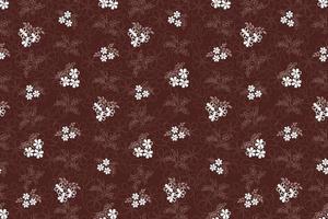 Floral pattern with leaves in elegant retro line art style. Abstract seamless floral line background. Flourish ornamental winter garden with flourish nature seasonal motive vector