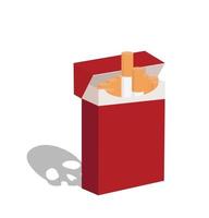 Open cigarettes in red pack vector