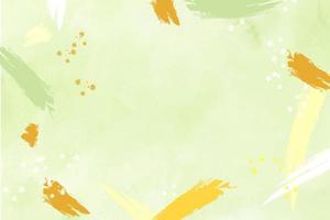Green watercolor background with pastel orange and yellow abstract vector