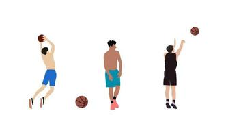 Set of basketball players vector