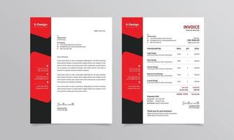 Corporate business branding identity or stationery letterhead and invoice template vector