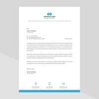 Elegant letterhead template design in minimalist style with blue vector