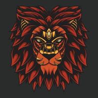 Abstract Colorful Ornament Doodle Art Lion vector