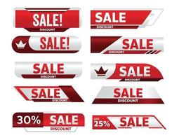 sale red banner promotion tag design for marketing vector