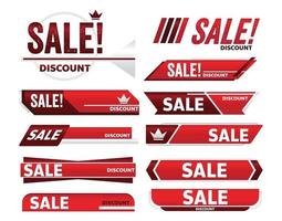 sale red banner promotion tag design for marketing vector