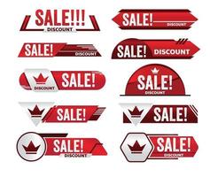 sale red banner promotion tag design for marketing vector