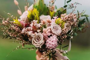 Stylish wedding bouquet photo