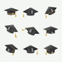 conjunto de icono de sombrero de graduación