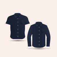 conjunto de camisa azul oscuro vector