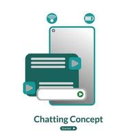 Ilustración de concepto de chat de diseño plano, concepto de negocio su negocio vector