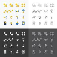 vector linear web icons set - business money currency coin concept collection of flat line design elements.