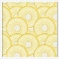 seamless pattern with yellow slice of pineapple, isolated on a white background. vector