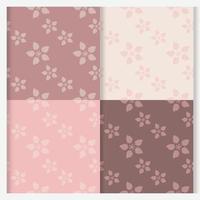 seamless floral patterns in pink, isolated on a white background vector