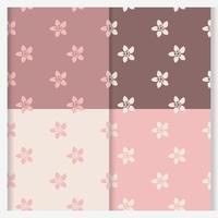 seamless floral patterns in pink, isolated on a white background vector