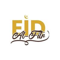 Eid Al-Fitr Mubarak greeting typography vector element