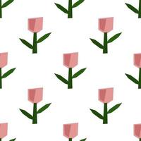 Scandinavian spring flower Vector kids seamless background pattern for baby shower, textile design. Simple texture for nordic wallpaper, fills, web page background
