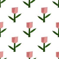 Scandinavian spring flower Vector kids seamless background pattern for baby shower, textile design. Simple texture for nordic wallpaper, fills, web page background