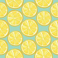 Lemon slices seamless background. Summer festive pattern. Vector