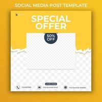 Editable minimal square banner template. social media post and web internet ads with photo collage for promotion. vector