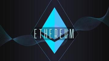 Fondo de onda colorida de criptomoneda ethereum. vector