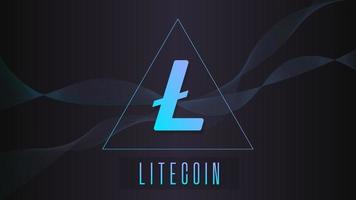 Litecoin cryptocurrency colorful wave background. vector