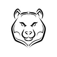 Black and white line art of bear head. Good use for symbol, mascot, icon, avatar, tattoo, T Shirt design, logo or any design you want. vector