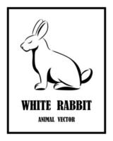 Rabbit sitting black and white eps 10 vector