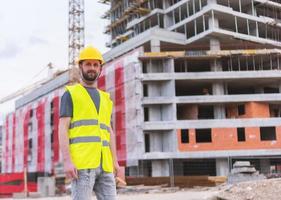 Building construction worker engineer posing photo