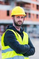 edificio, trabajador de la construcción, ingeniero, posar foto